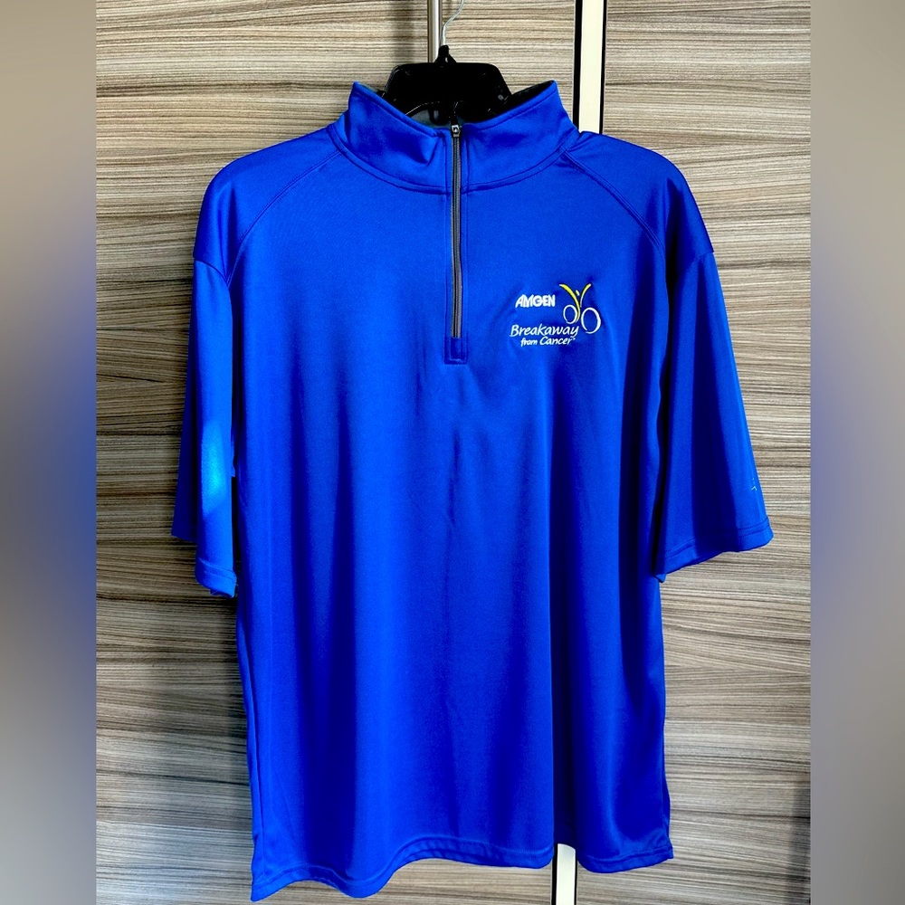 Amgen Breakaway from Cancer Blue Short-Sleeve Half-Zip Pullover Jacket